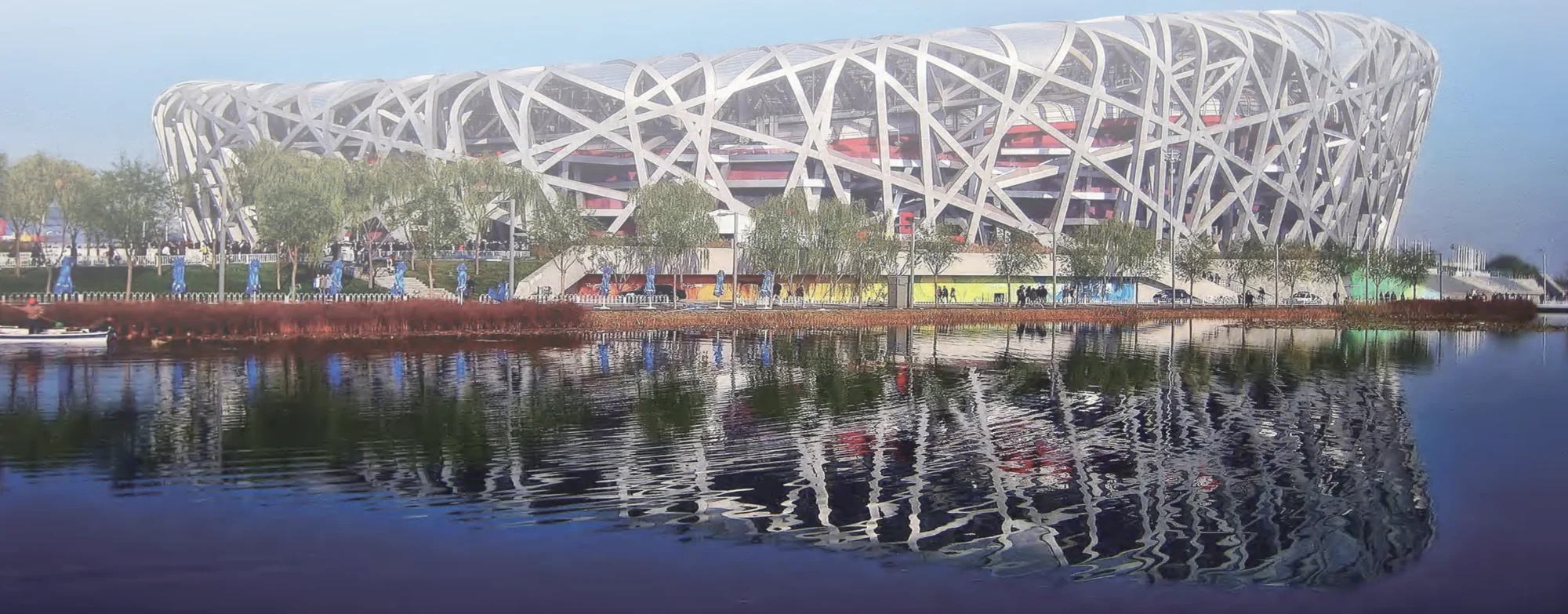 Beijing National Stadium and its reflection, a city image